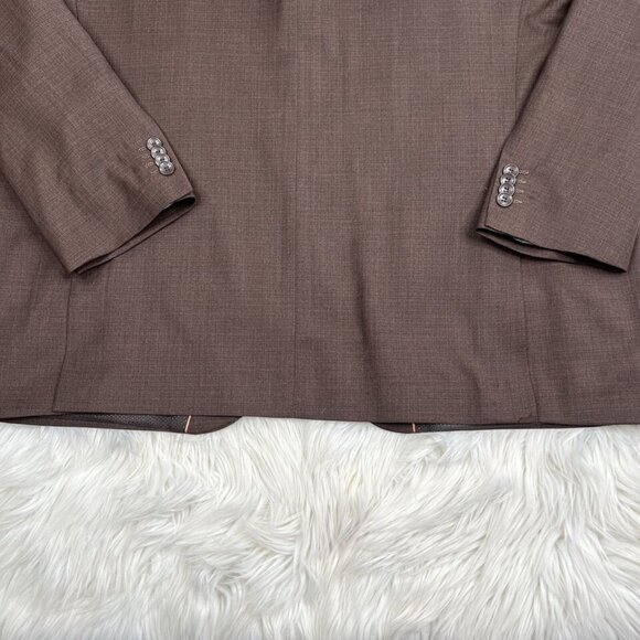 Bocaccio Uomo Men Suit 54L Pants 44x31.5 Brown Polyester Viscose Spandex - Picture 10 of 16